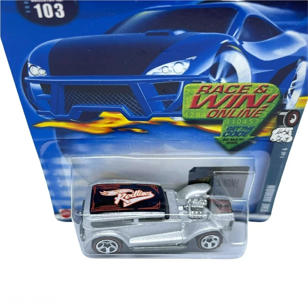Hot Wheels Red Lines The Demon Car Silver Diecast 1/64 Scale Collector #103 #1/4